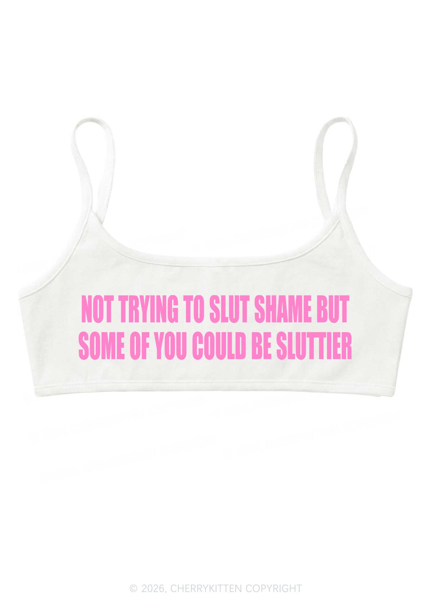 Not Trying To Slxt Shame Y2K Super Crop Cami Cherrykitten