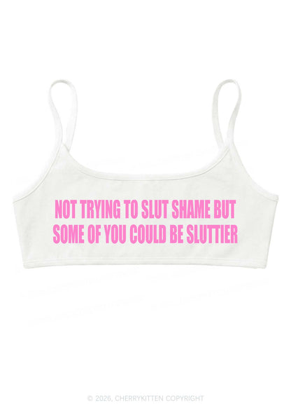 Not Trying To Slxt Shame Y2K Super Crop Cami Cherrykitten