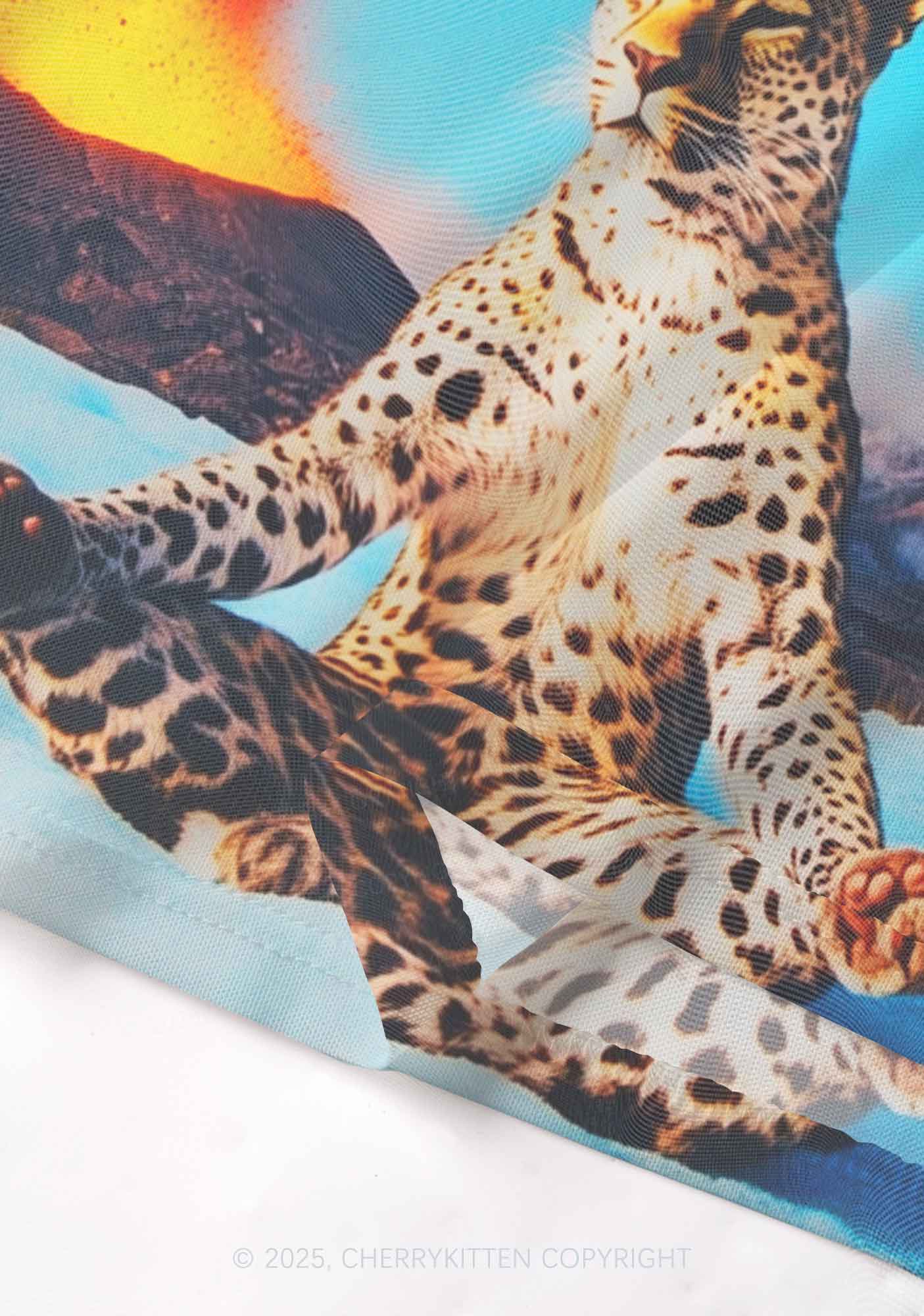 Yoga Leopard And Volcano Y2K Mesh Cami Tank Cherrykitten
