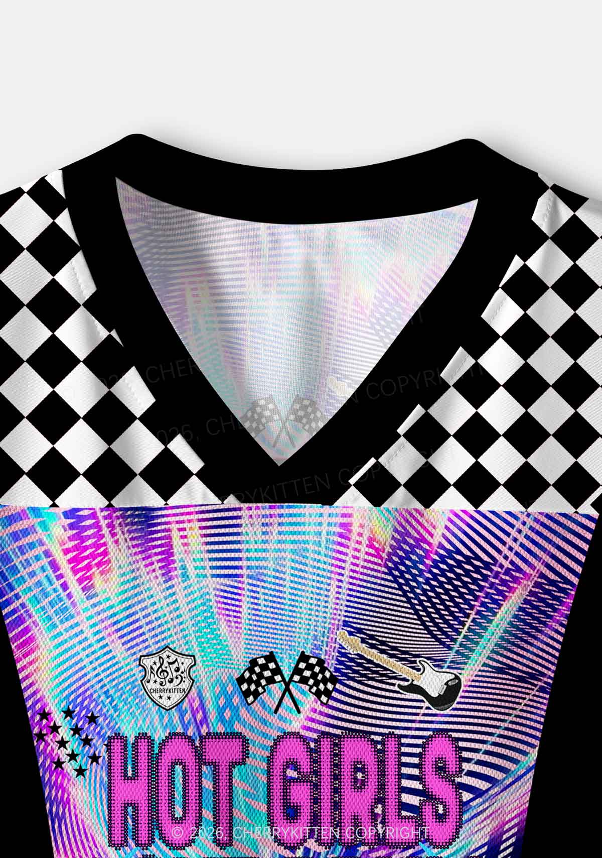 Hot Girls Love Drum And Bass Y2K Crop Sport Jersey Shirts Cherrykitten