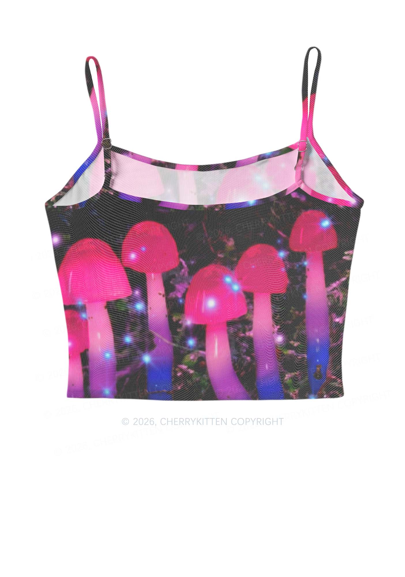 Bisexual Glowing Mushroom Pride Y2K Mesh Cami Tank Cherrykitten