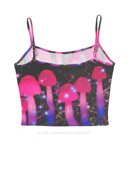 Bisexual Glowing Mushroom Pride Y2K Mesh Cami Tank Cherrykitten
