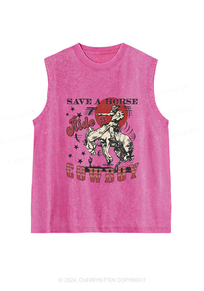 Ride A Cowboy Y2K Washed Tank Cherrykitten