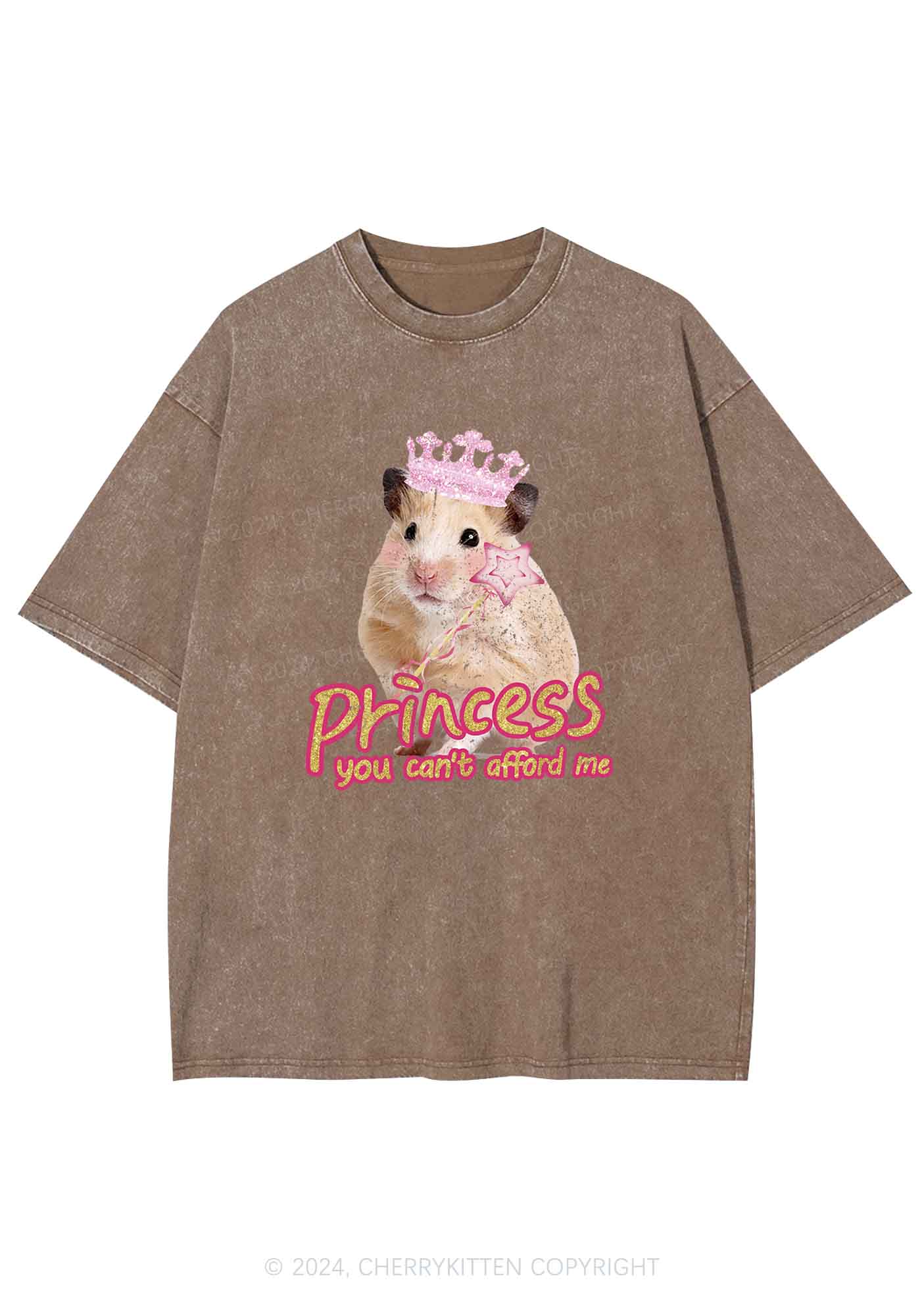 Princess You Can't Afford Me Y2K Washed Tee Cherrykitten