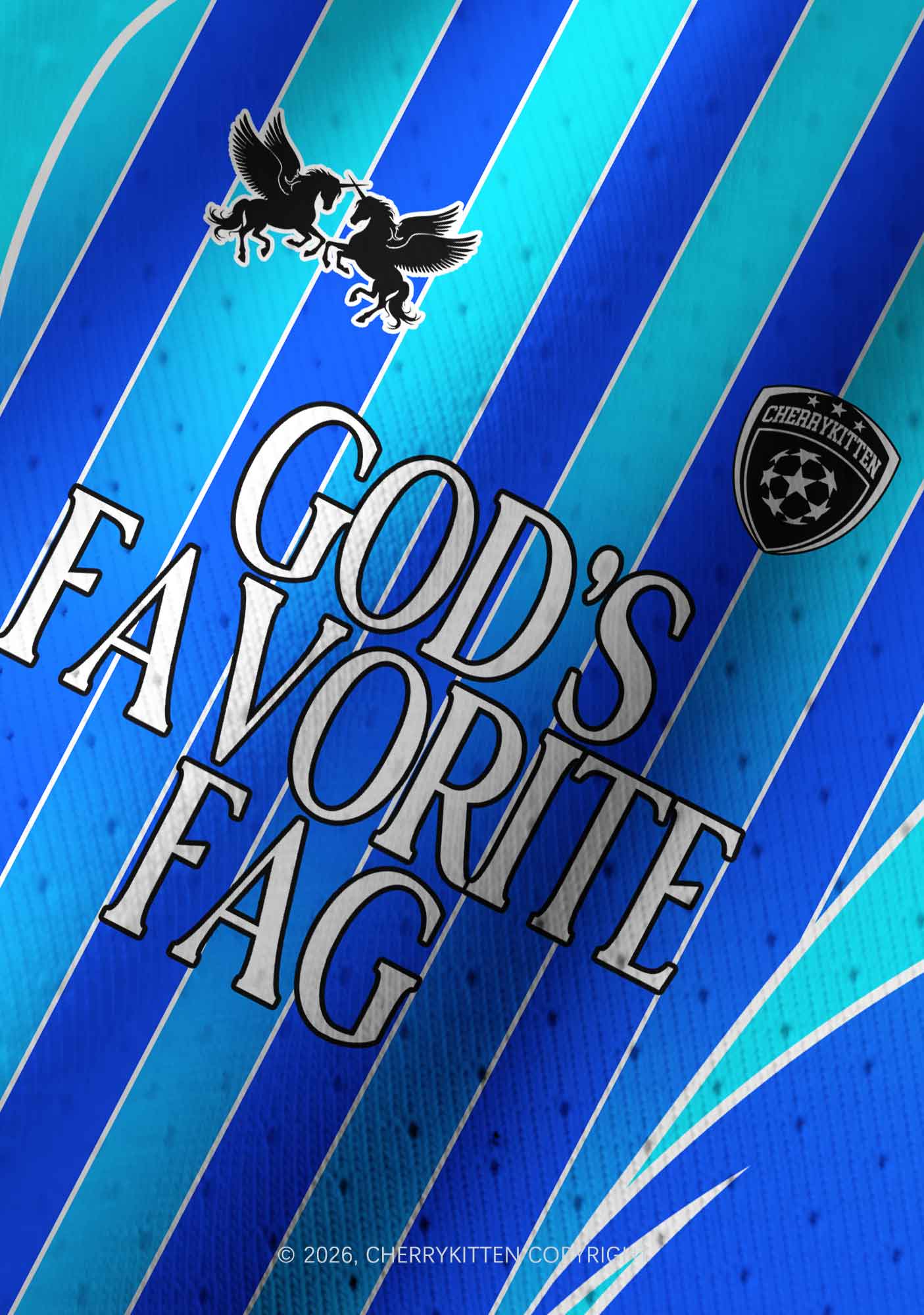 Blue Gods Favorite Fag Pride Y2K Crop Football Jersey Shirts Cherrykitten