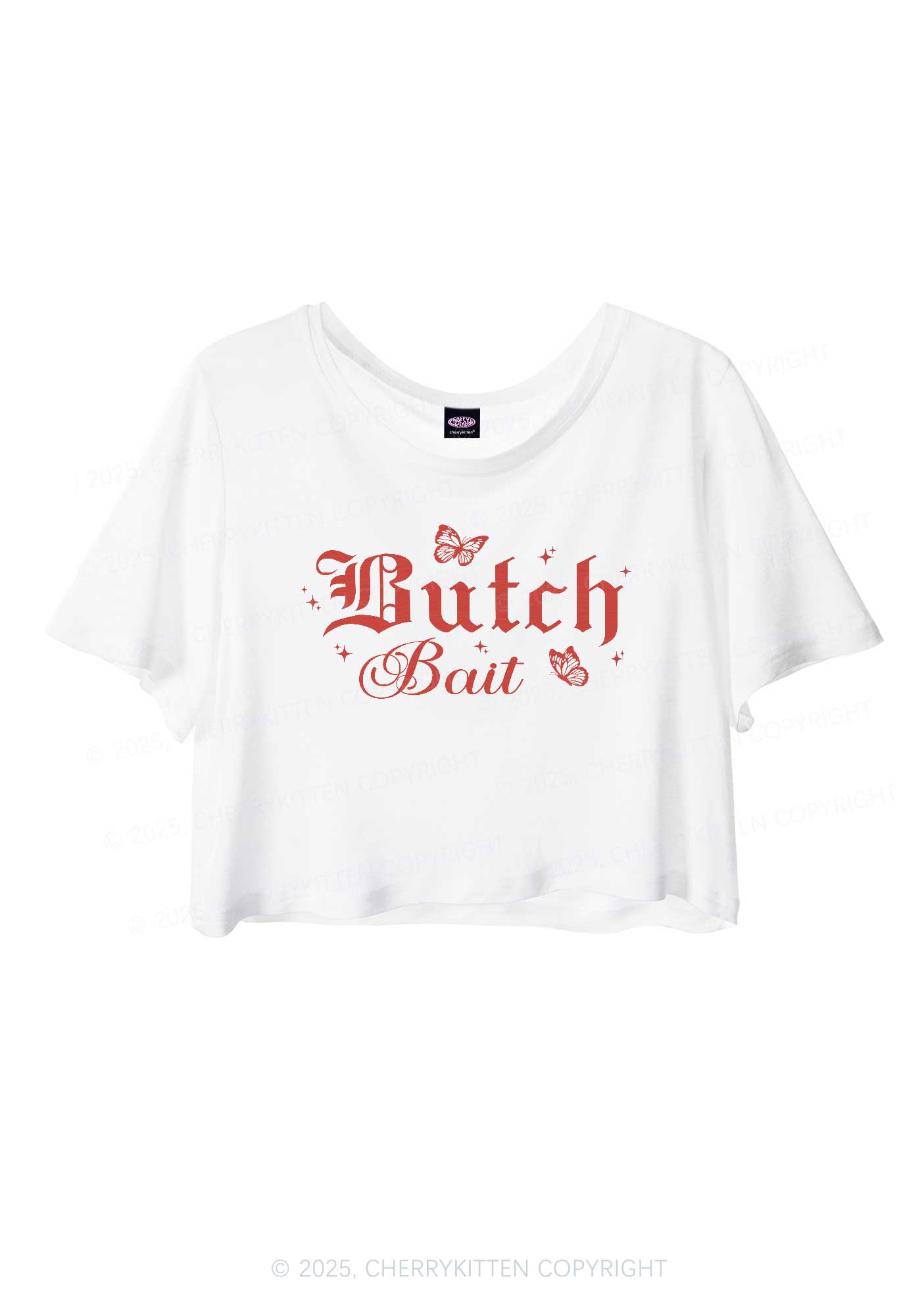 Butch Bait Pride Y2K Sheer Crop Tee Cherrykitten