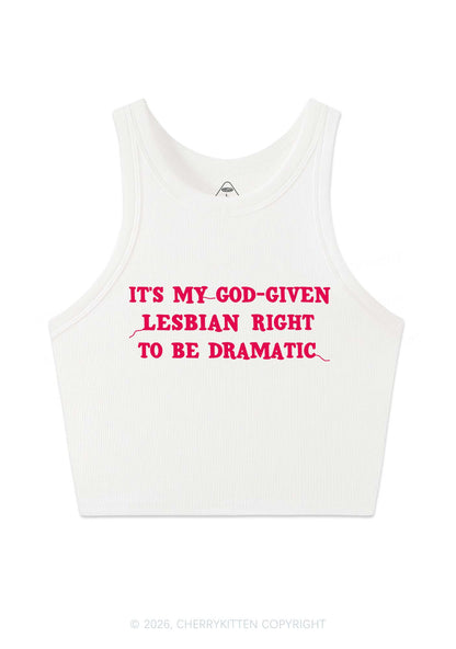 God Given Lesbian Right Pride Y2K Crop Tank Top Cherrykitten