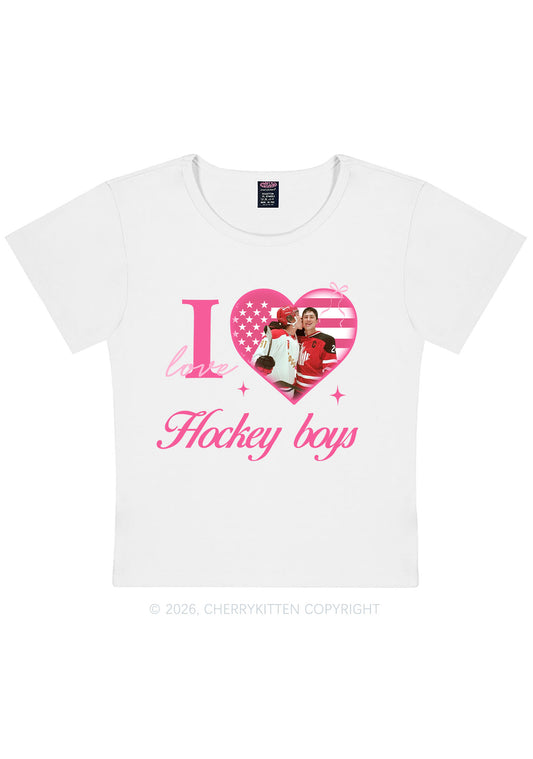 I Love US Hockey Boys HR Y2K Baby Tee Cherrykitten