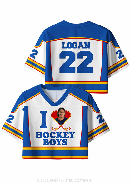 I Love Hockey Boy JL Y2K Crop Sport Jersey Shirts Cherrykitten