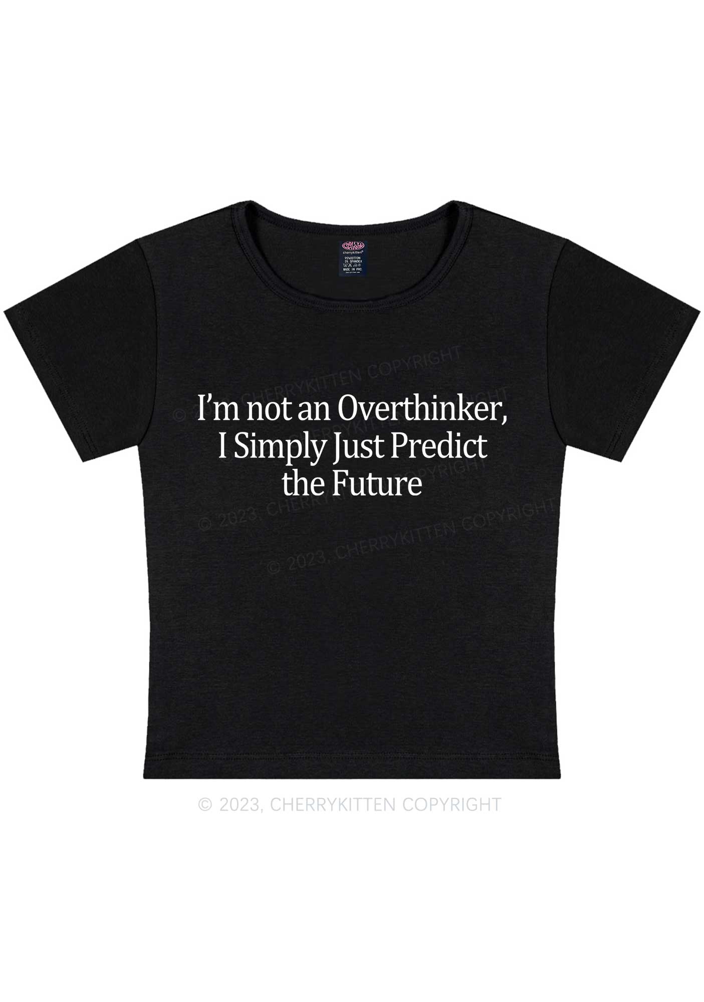 Curvy I'm Not An Overthinker Y2K Baby Tee Cherrykitten