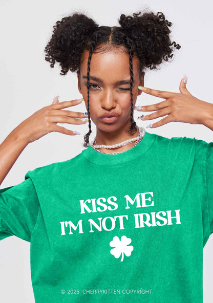 Im Not Irish St Patricks Y2K Washed Tee Cherrykitten