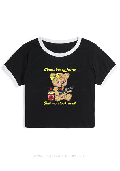 Strawberry Jams Bear Y2K Ringer Tee Cherrykitten