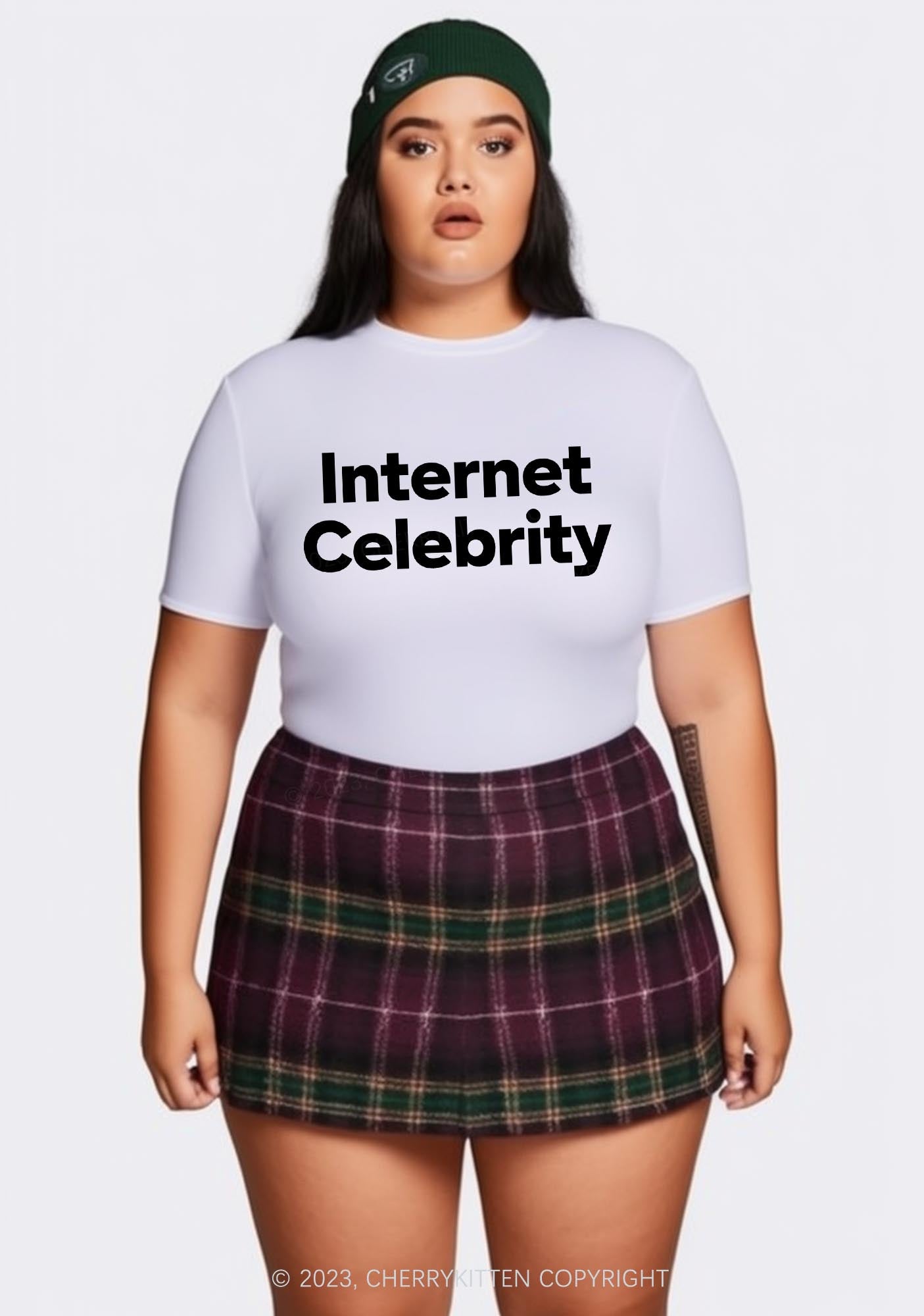 Curvy Internet Celebrity Y2K Baby Tee Cherrykitten