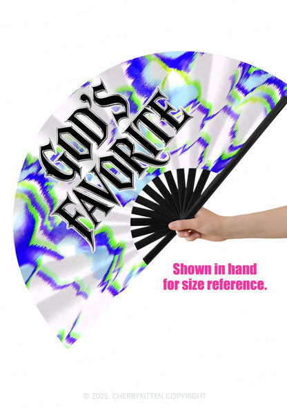Gods Favorite Y2K Rave Hand Fan Cherrykitten