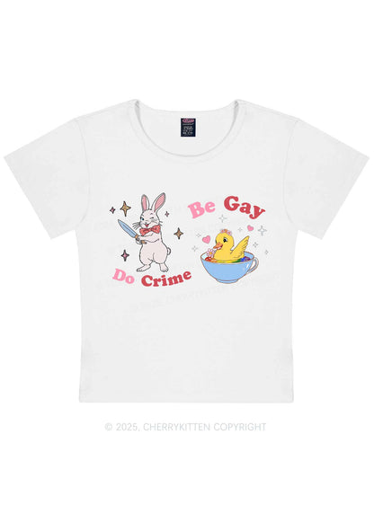 Be Gay Do Crime Pride Y2K Baby Tee Cherrykitten