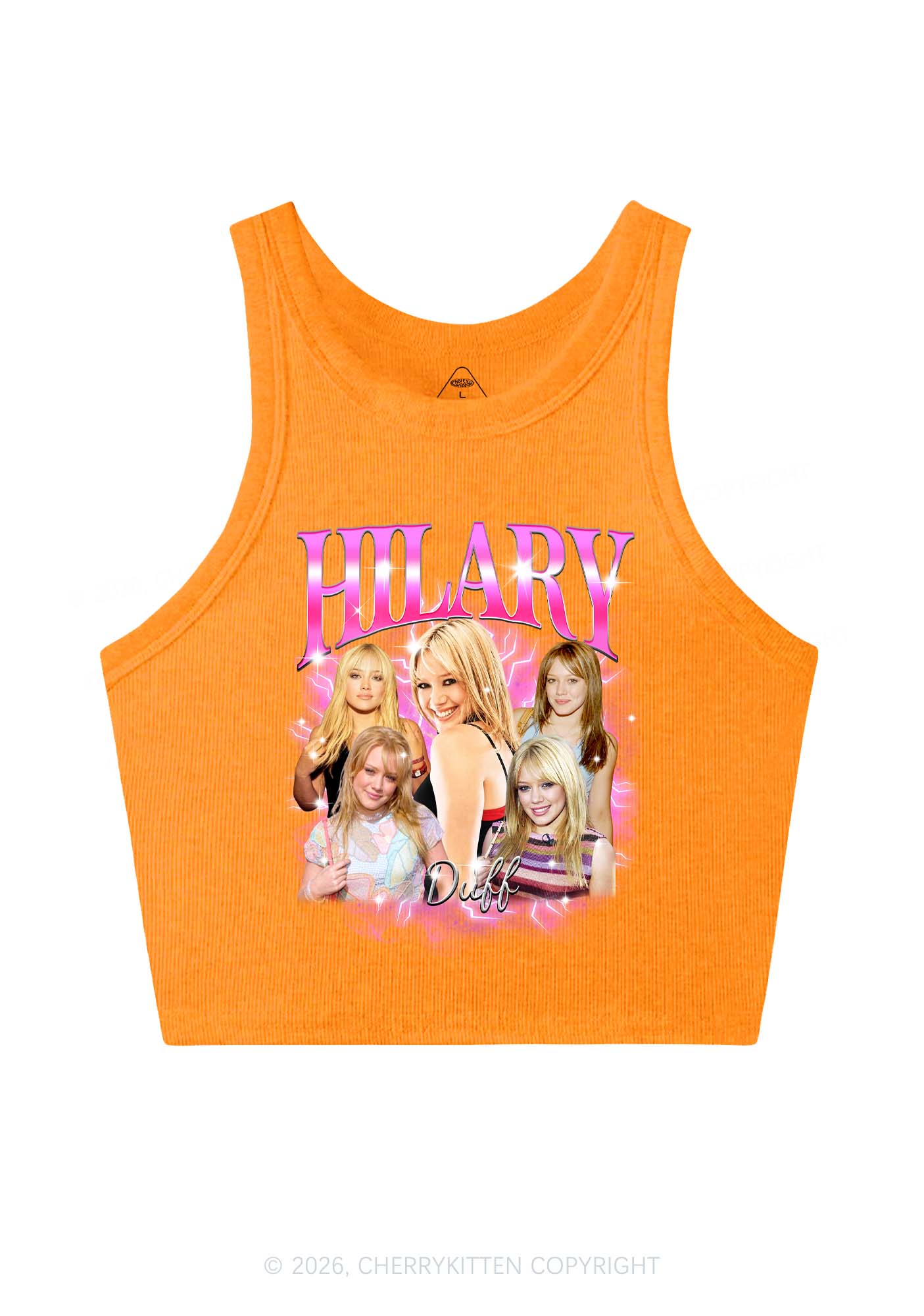 HD Pink Lightning Blonde Girl Y2K Crop Tank Top Cherrykitten