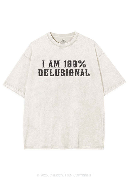 I Am Delusional Y2K Washed Tee Cherrykitten