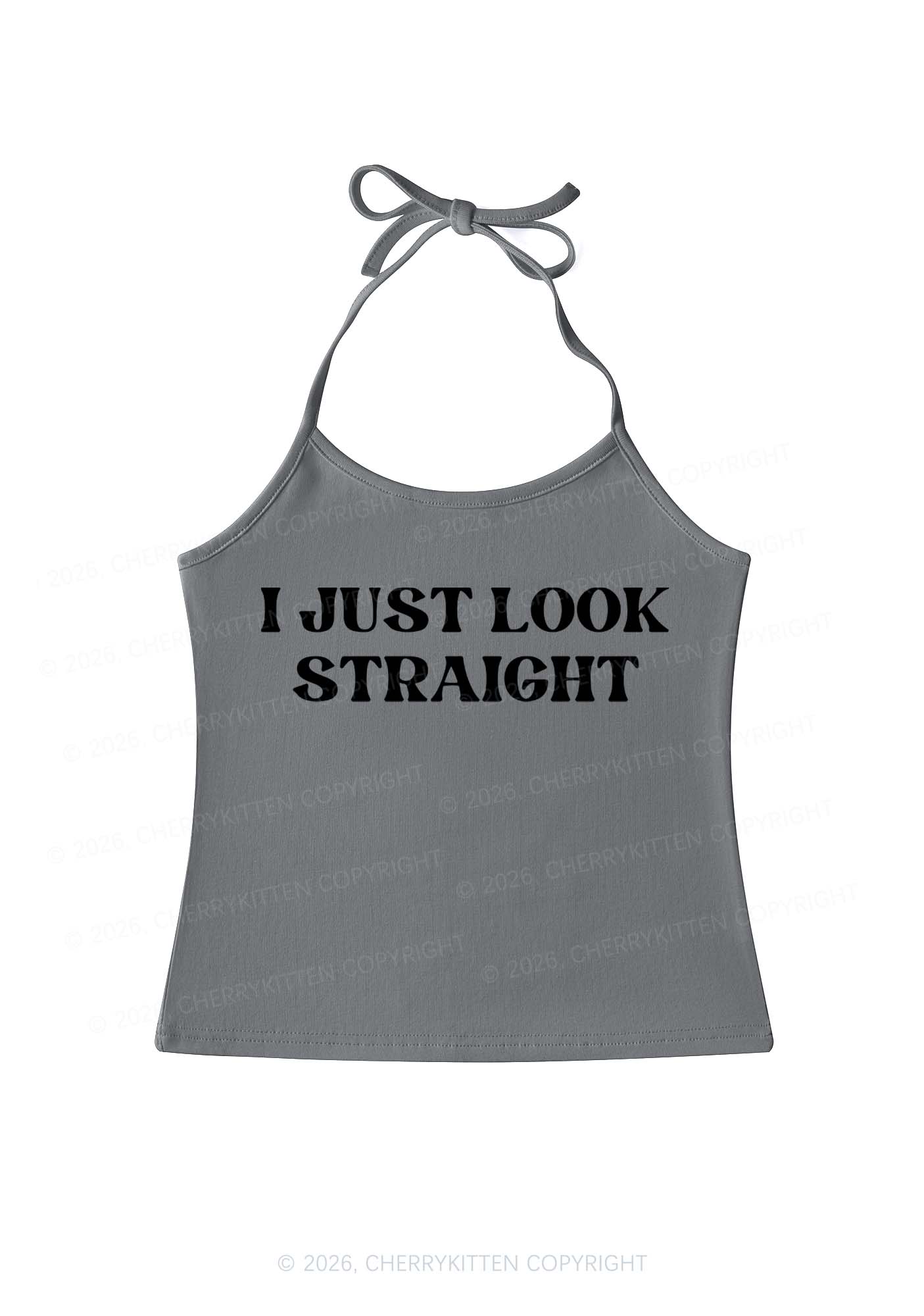 I Just Look Straight Pride Y2K Halter Neck Cami Cherrykitten