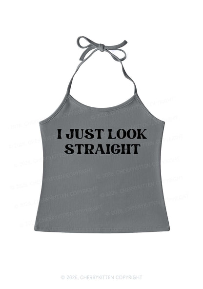 I Just Look Straight Pride Y2K Halter Neck Cami Cherrykitten
