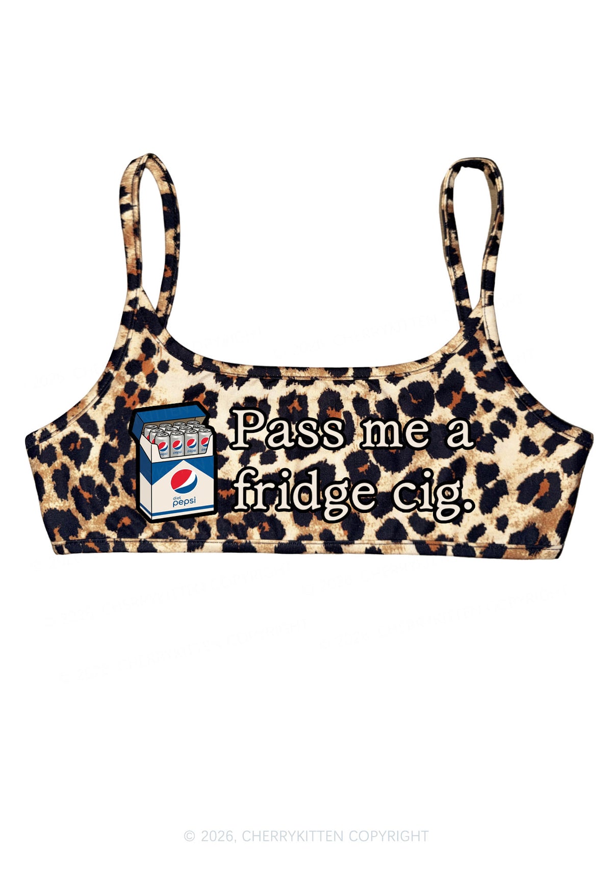 Pass Me A Fridge Cig Blue Drinks Y2K Super Crop Cami Cherrykitten