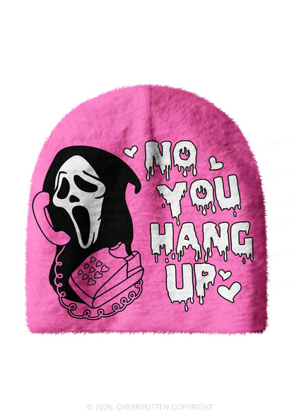 Halloween No You Hang Up Y2K Print Knit Beanie Cherrykitten