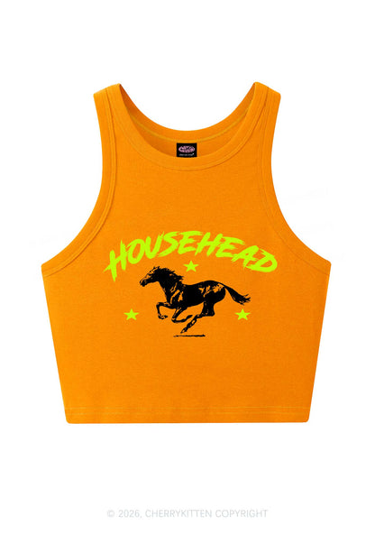 Retro Star Househead Horse Y2K Crop Tank Top Cherrykitten