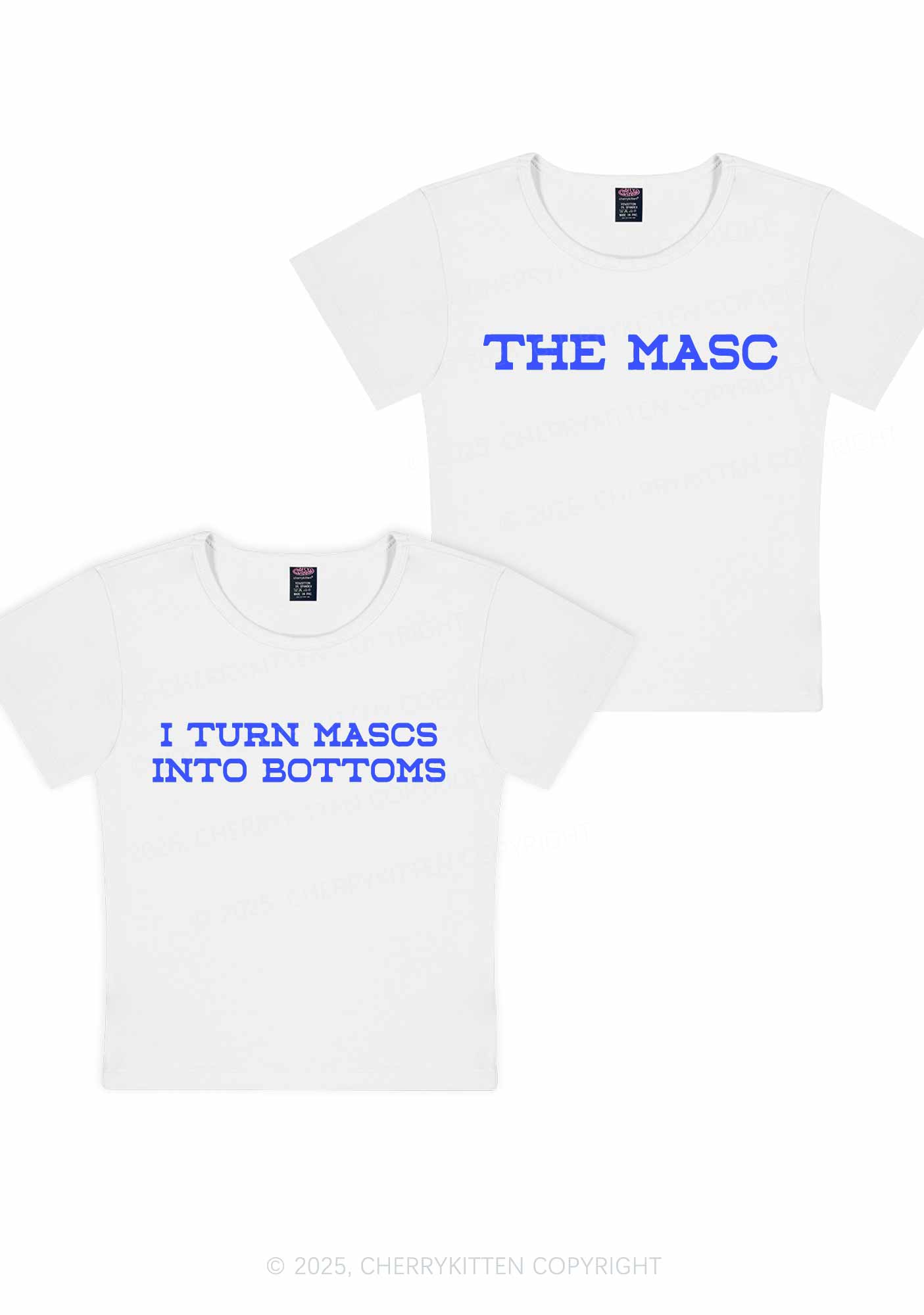 I Turn Mascs Into Bottoms Pride Y2K Valentine's Day Baby Tee Cherrykitten