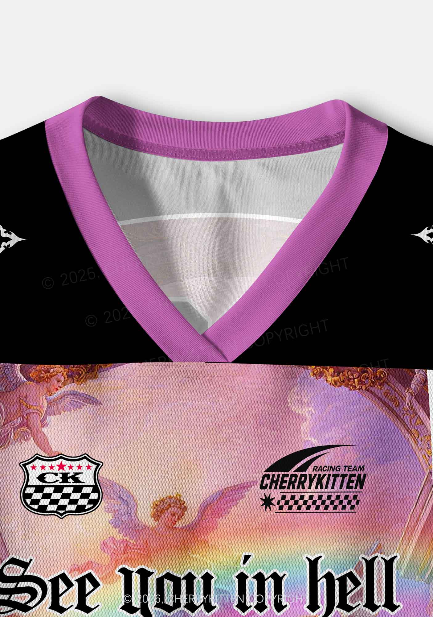 See You In Hell Angel Pride Y2K Crop Sport Jersey Shirts Cherrykitten