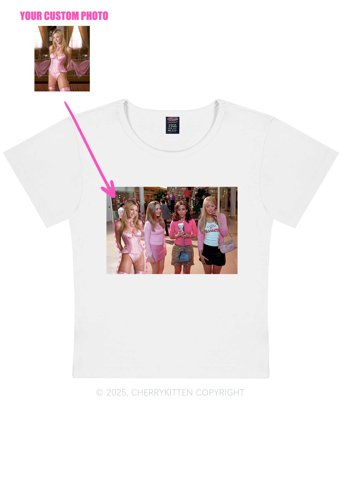 Custom Girls Movie Y2K Baby Tee Cherrykitten