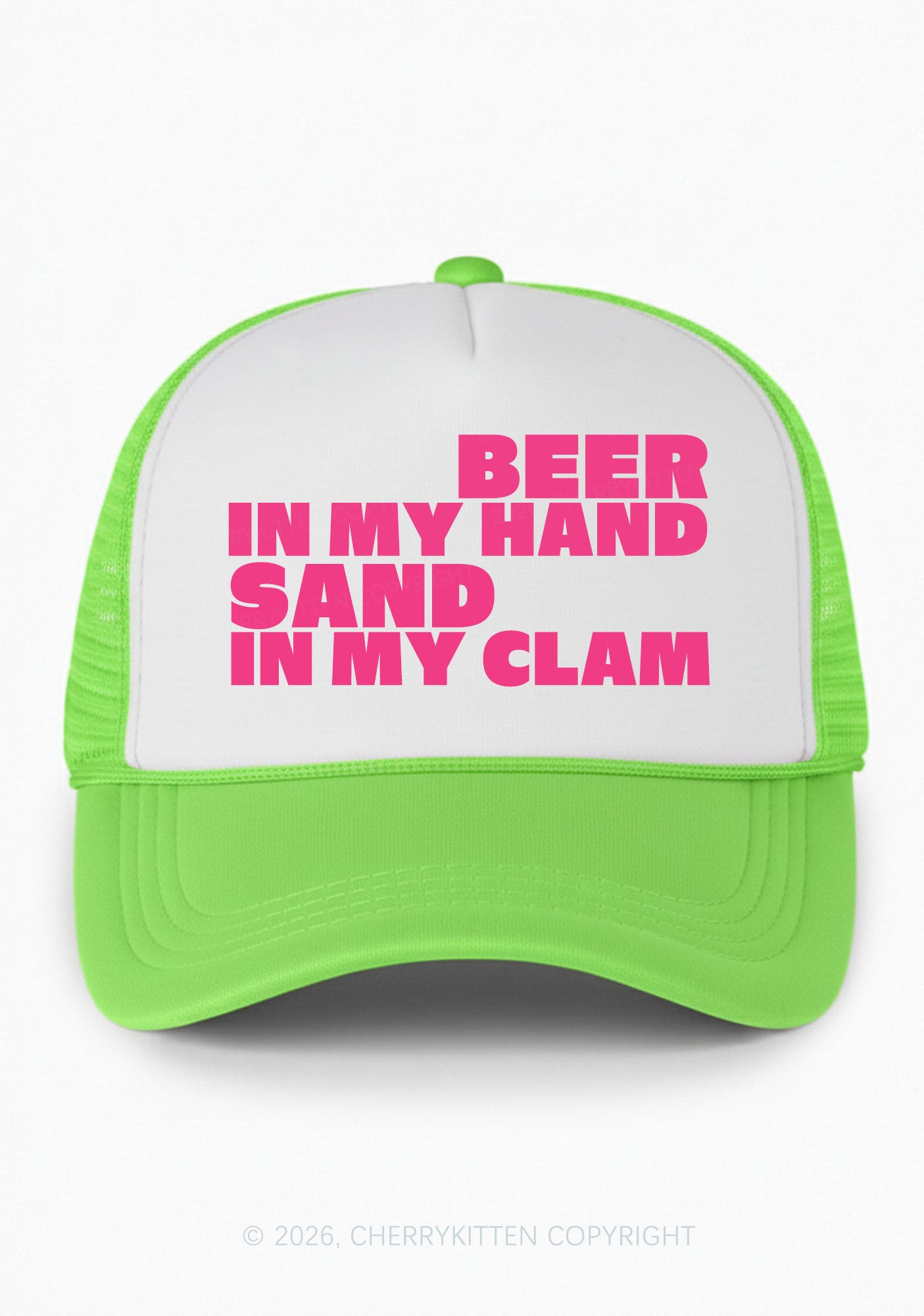 Beer In My Hand Y2K Colorblock Trucker Hat Cherrykitten