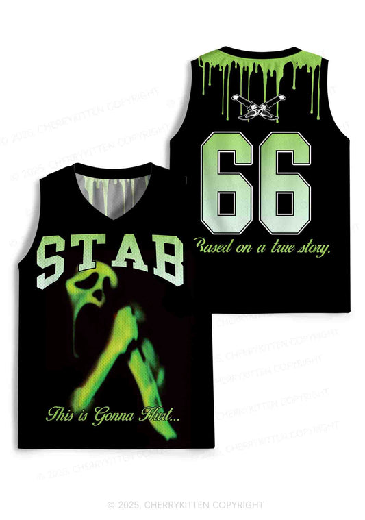 Custom Halloween Black Stab Ghost Y2K Sport Jersey Tank Cherrykitten
