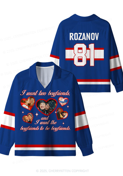 Blue I Want Two Boyfriends HR Y2K Long Sleeve Sport Jersey Shirts Cherrykitten