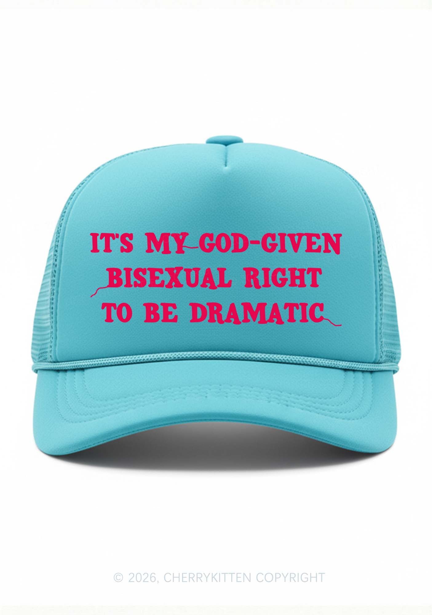 God Given Bisexual Right Pride Y2K Trucker Hat Cherrykitten