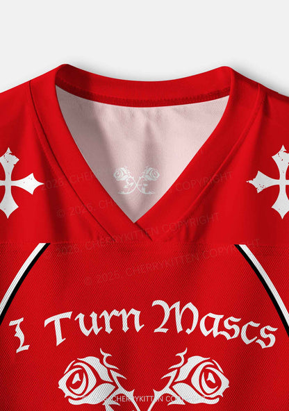 I Turn Mascs Into Bottoms Pride Y2K Crop Sport Jersey Shirts Cherrykitten