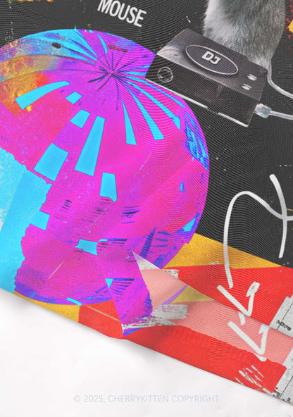 Neon DJ Mouse Y2K Mesh Cami Tank Cherrykitten