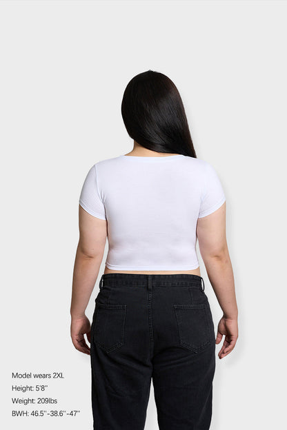 Curvy Keeps The Basics Away Baby Tee