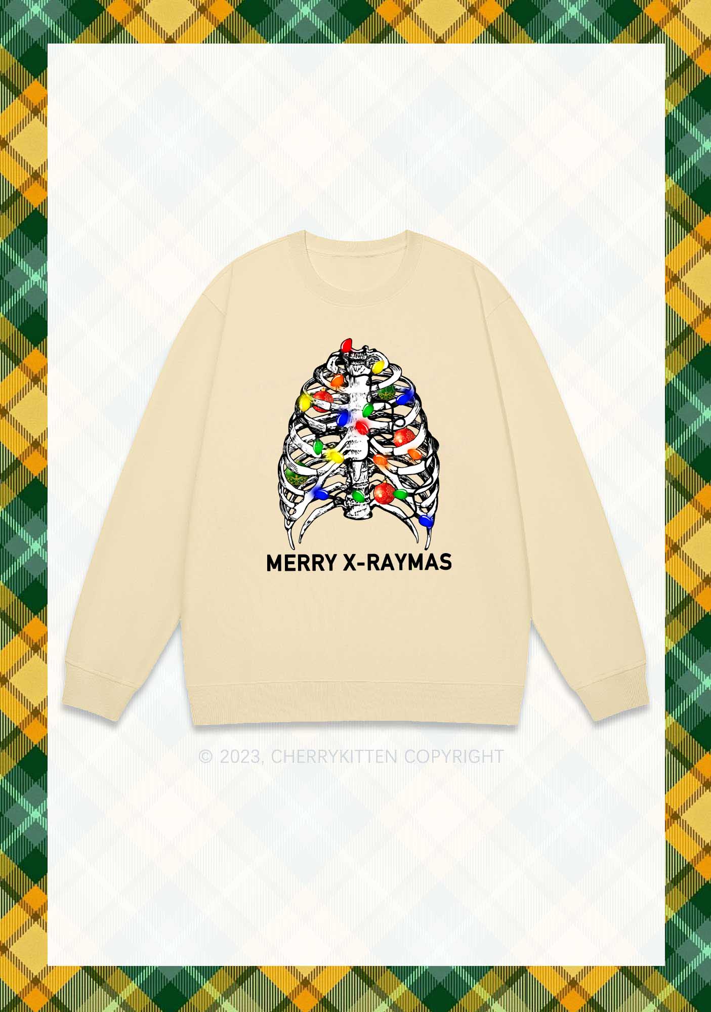 Merry X-Raymas Christmas Y2K Sweatshirt Cherrykitten