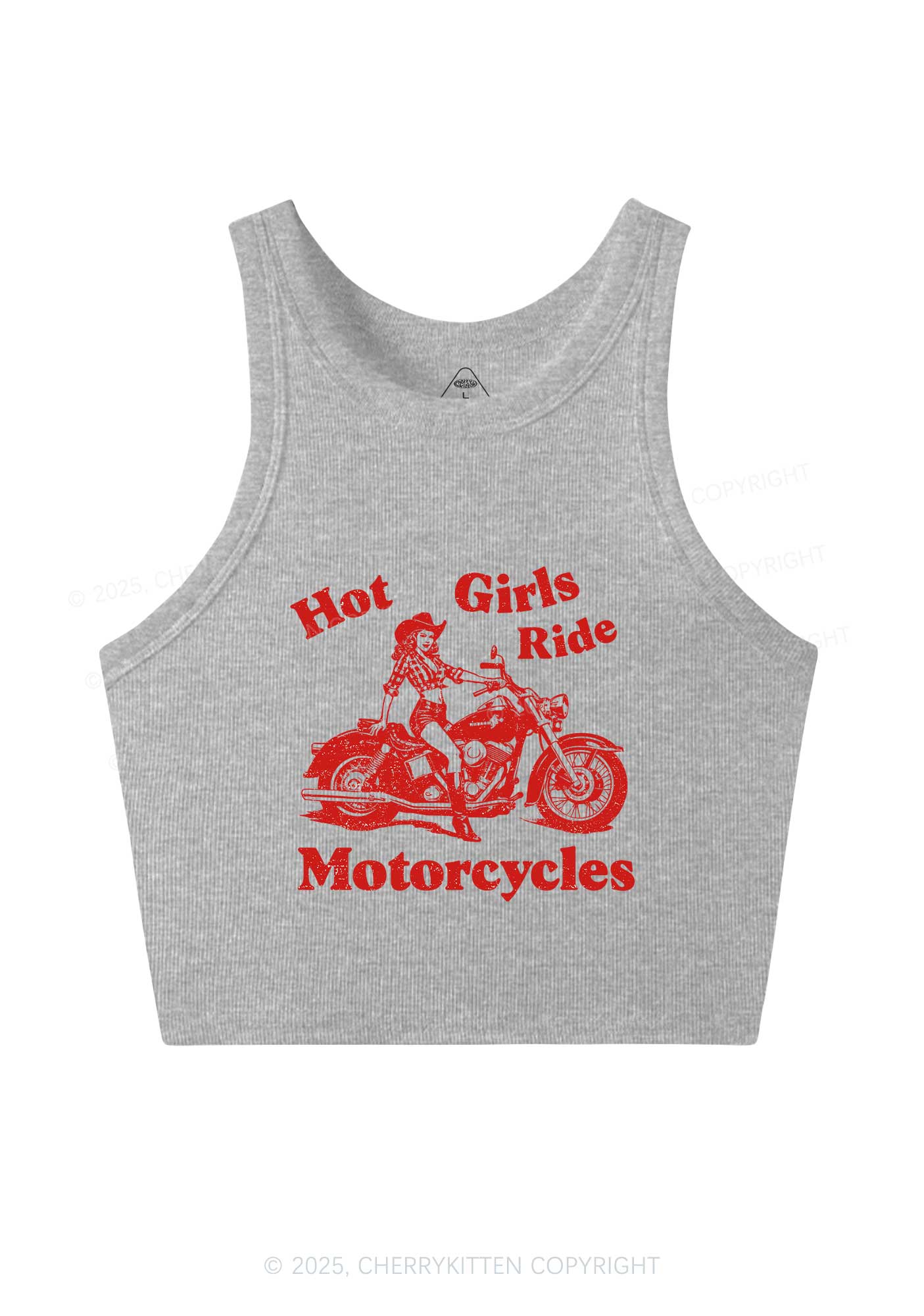 Hot Girls Ride Motorcycles Y2K Crop Tank Top Cherrykitten