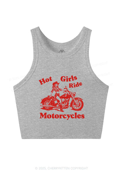 Hot Girls Ride Motorcycles Y2K Crop Tank Top Cherrykitten