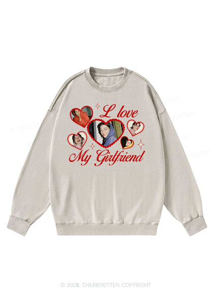 Custom Boyfriend Photos Y2K Washed Sweatshirts Cherrykitten