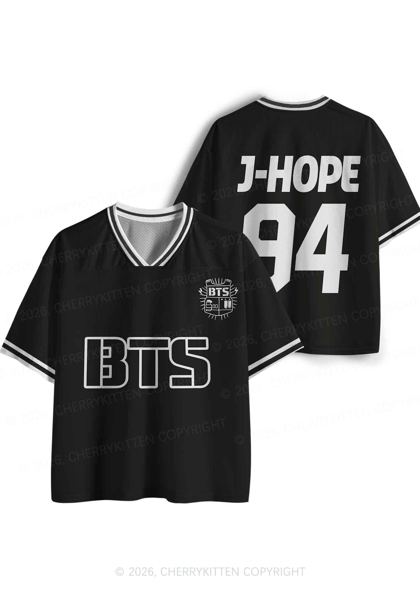 Black Kpop Boys Number Y2K Sport Jersey Shirts Cherrykitten