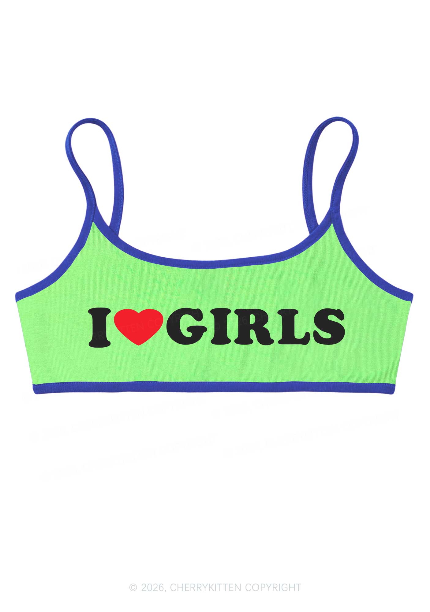 I Love Girls Pride Y2K Super Crop Cami Cherrykitten
