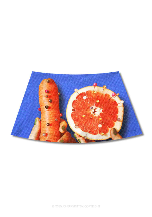 Carrots and Grapefruit Pride Y2K Print Mini Skirt Cherrykitten