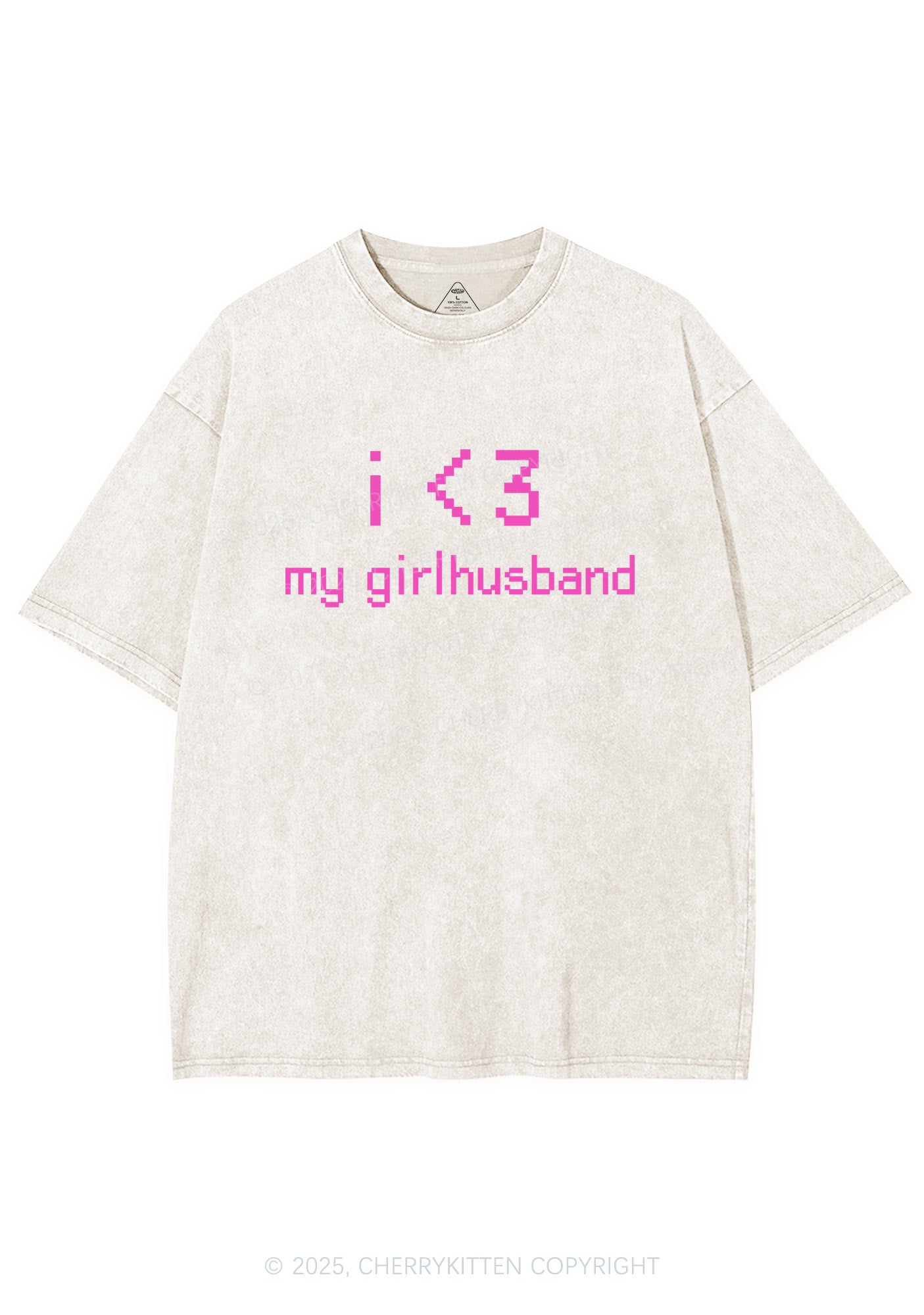 I Love My Girlhusband Y2K Shirts Washed Tee Cherrykitten