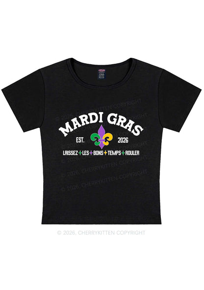 Mardi Gras Laissez Les Bons Temps Rouler Y2K Baby Tee Cherrykitten