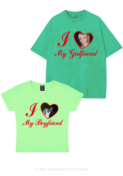 Custom Heart My BF GF Y2K Valentine's Day Couple Shirt Cherrykitten