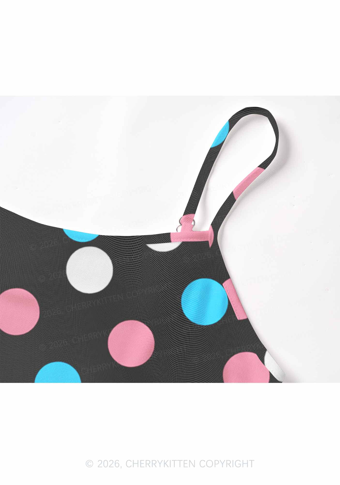 Trans Dots On Black Pride Y2K Mesh Cami Tank Cherrykitten