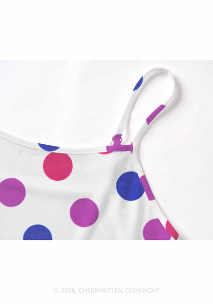 Bisexual Dots On White Pride Y2K Mesh Cami Tank Cherrykitten