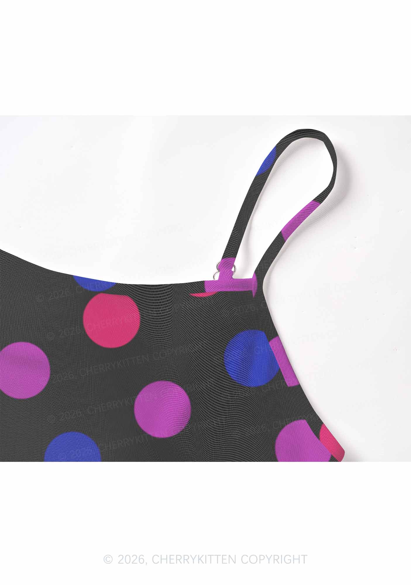 Bisexual Dots On Black Pride Y2K Mesh Cami Tank Cherrykitten