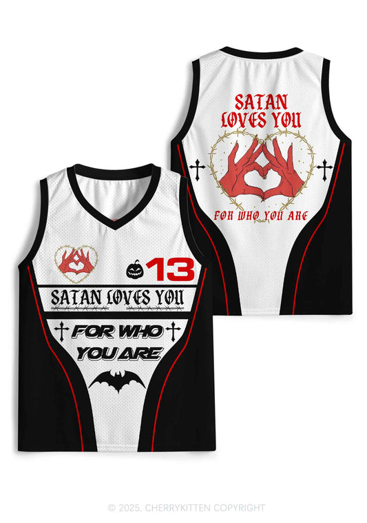 Halloween Custom Satan Loves Y2K Sport Jersey Tank Cherrykitten